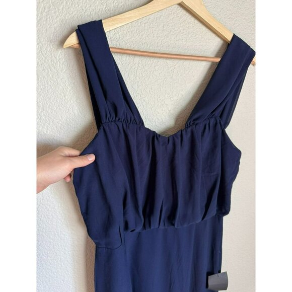 Lulus Women's Dark Navy Blue Sleeveless Maxi Dress Large Formal Wedding New - Picture 2 of 12